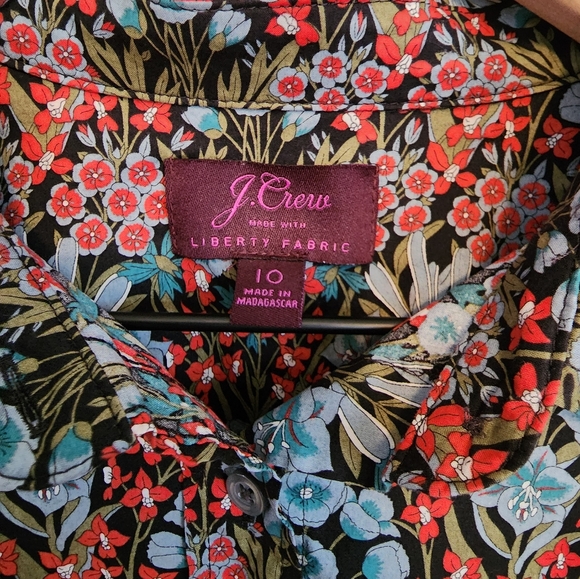 J Crew Perfect Shirt in Liberty London Primrose Floral Size 10 - Picture 2 of 4